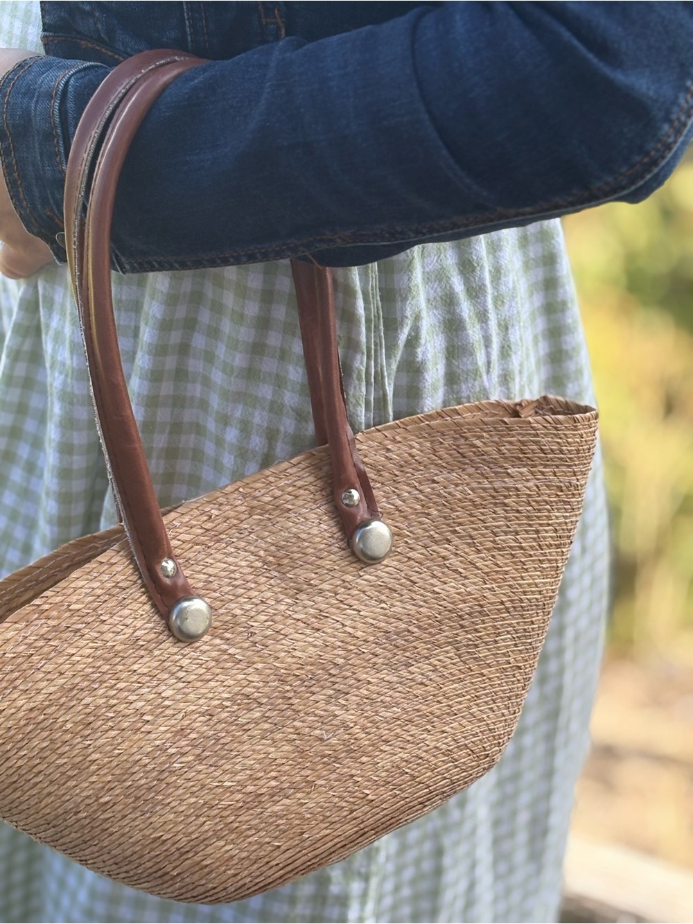 Tan Country Tote Bag With leather Handles